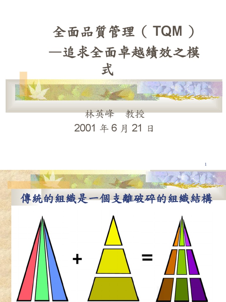 追求全面卓越績效之模式 | PDF