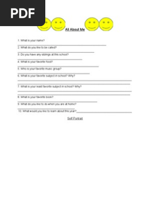 All About Me Survey