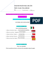 ACTIVIDAD DE INGLÉS PARA 1ER AÑO REALIZADA POR SANTIAGO BRICEÑO March