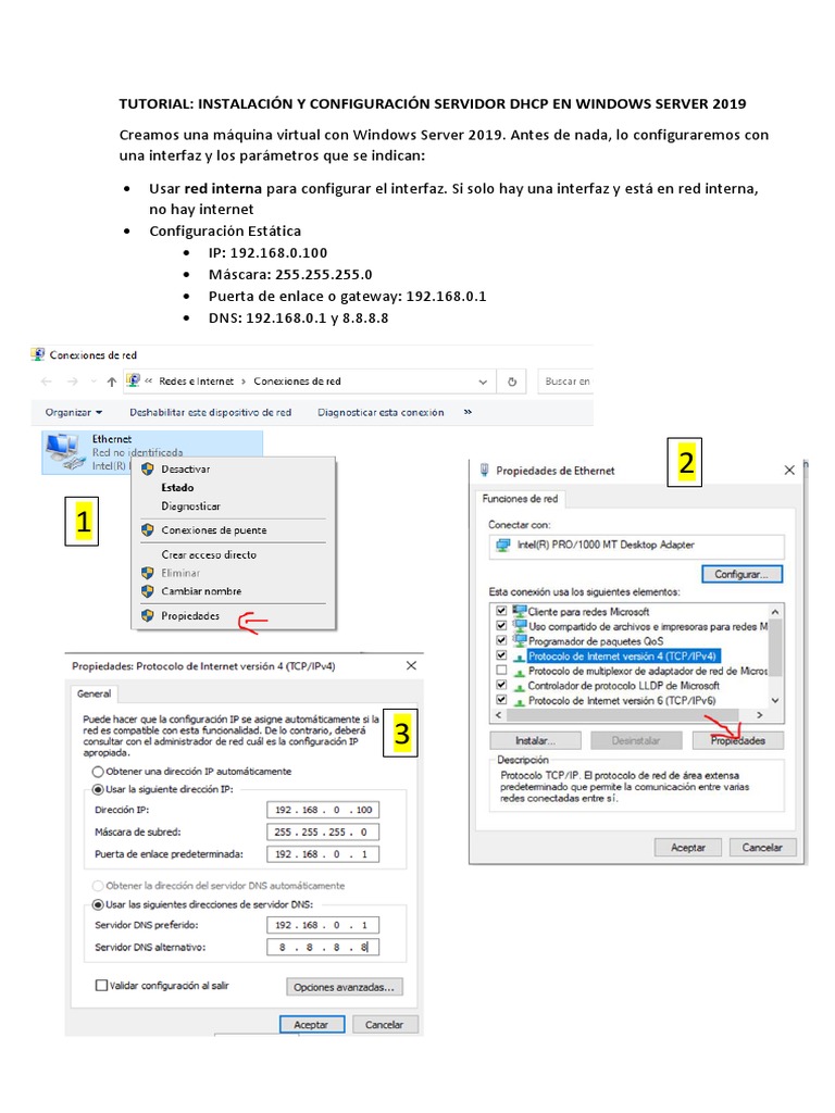 Configuración DHCP en Windows Server 2019 | PDF