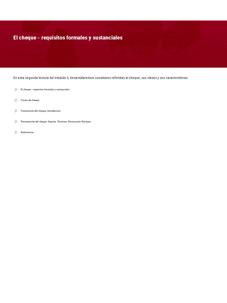 4 2 El Cheque Requisitos Formales Y Sustanciales Pdf Cheque Bancos