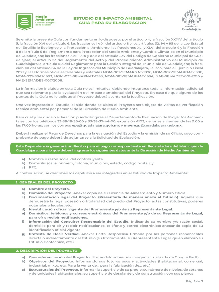 Estudio de Impacto Ambiental del Proyecto | PDF | Residuos | Evaluación ...