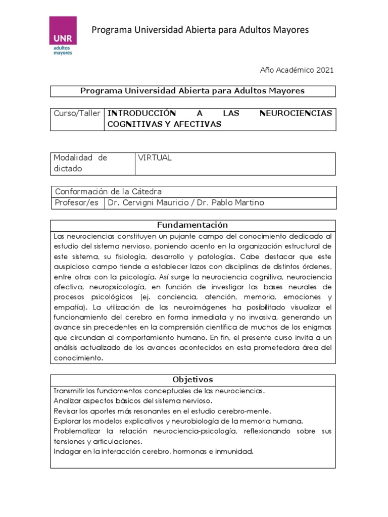 Introducción a las Neurociencias | PDF | Neurociencia | Neurociencia ...