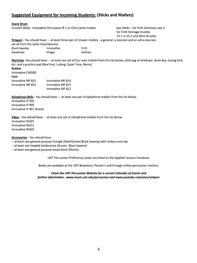 Sticks and Mallets | PDF