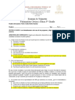 Examen Trimestre 2 de FCYE 3°