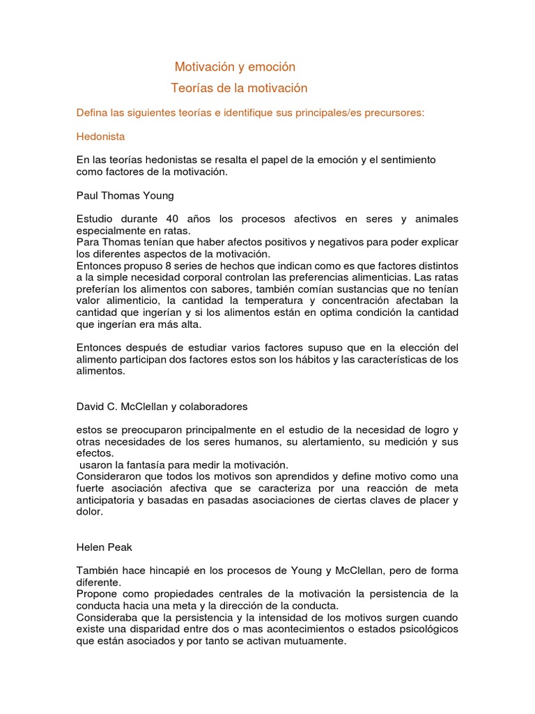 Teorias de La Motivacion | PDF | Motivacional | Motivación