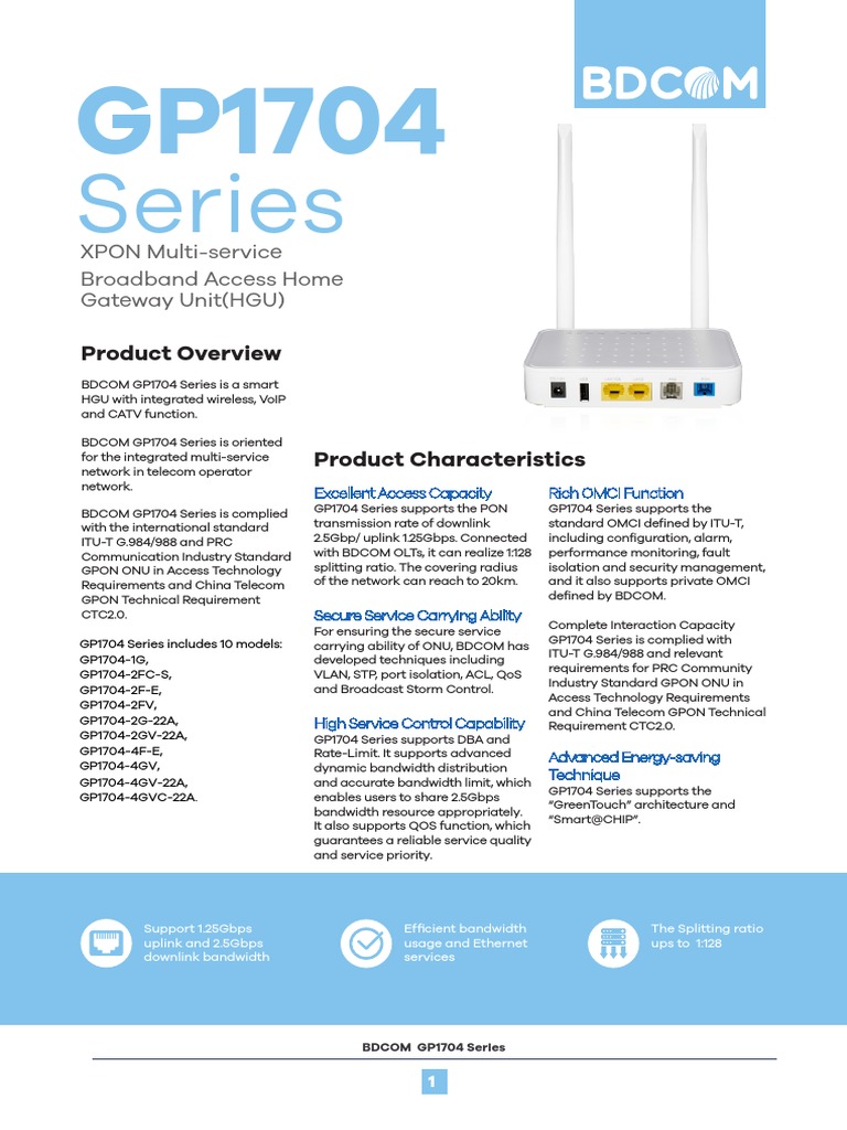 BDCOM GP1704 Series - V3.4-1 | PDF | Computer Network ...