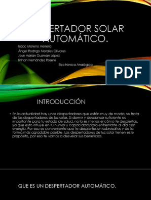 Despertador Solar Automático, PDF, Resistor