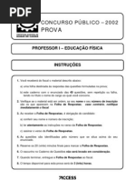 Prova Educação  Física caxias 2002