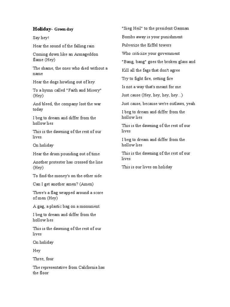 Holiday | PDF