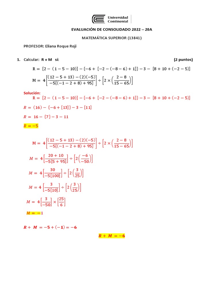 Consolidado 1 - 13841 (V-S) - Solucionario | PDF
