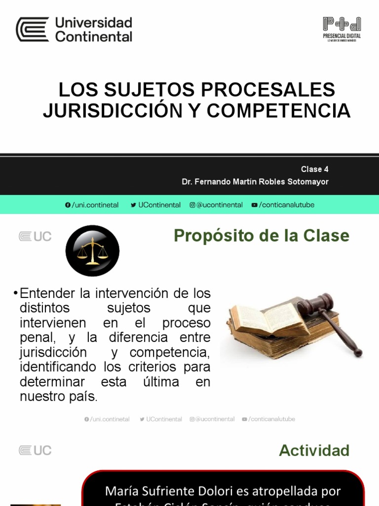CLASES 4 Sujetos Procesales. Jurisdicción y Competencia | PDF ...