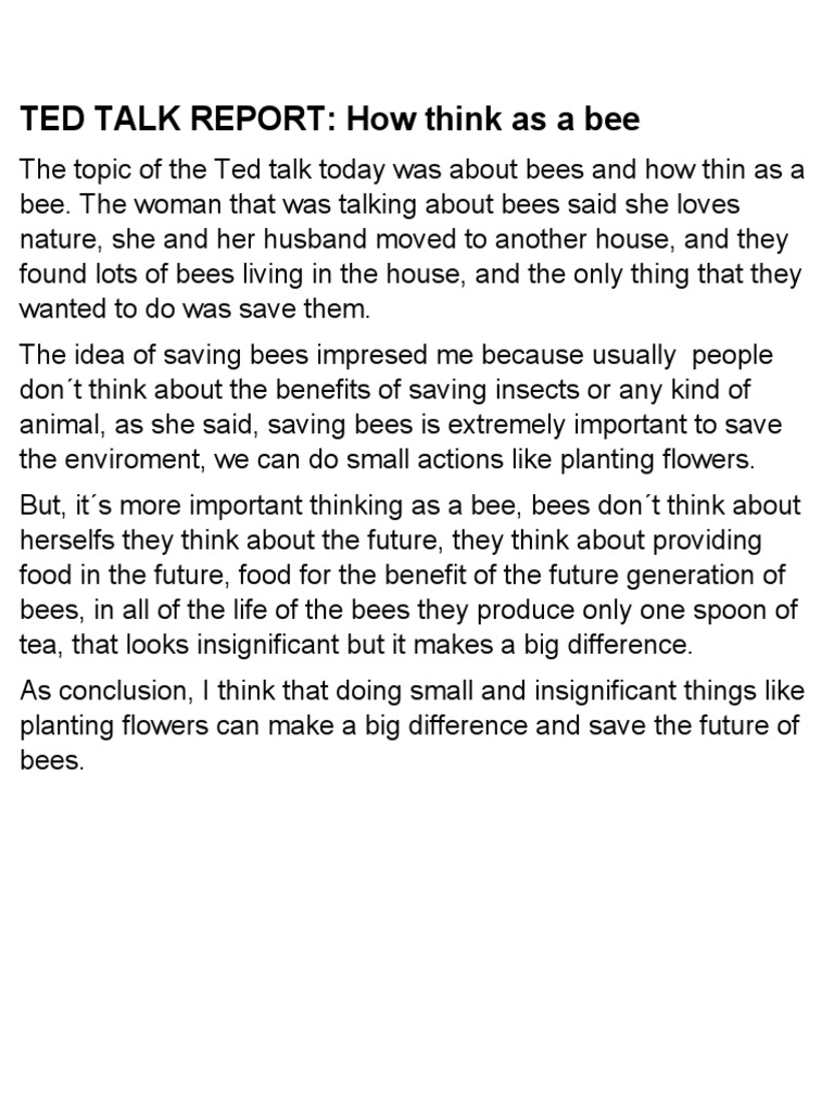 Ted Talk Report | PDF