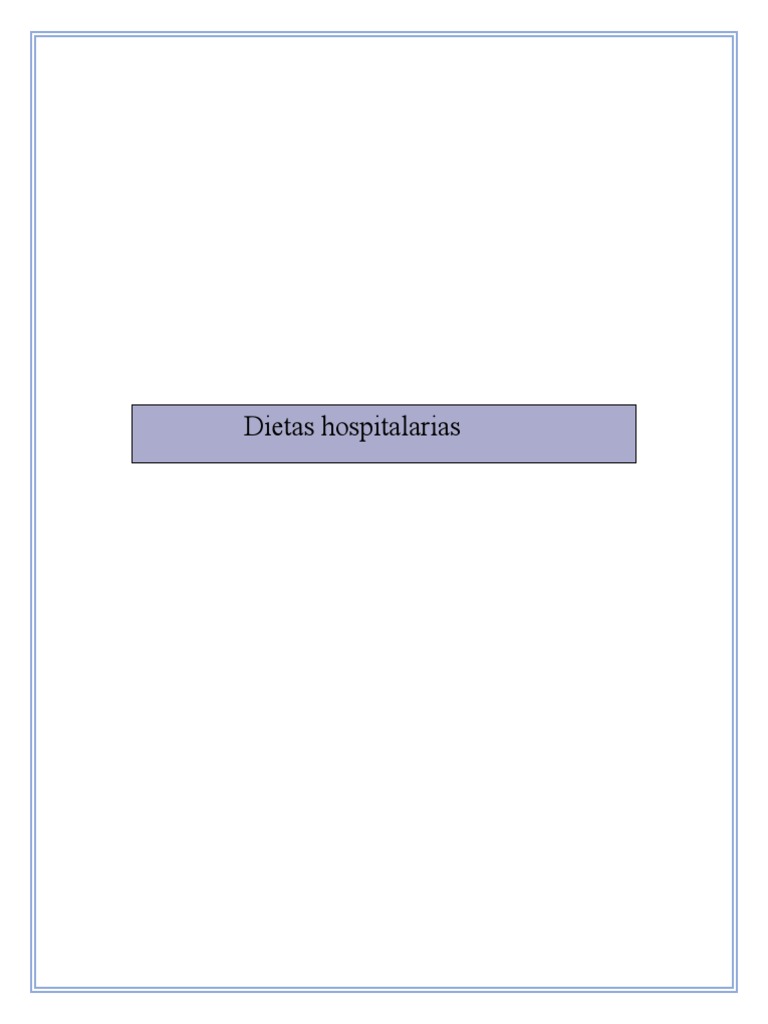 Dietas Hospitalarias Pdf Dieta Carbohidratos