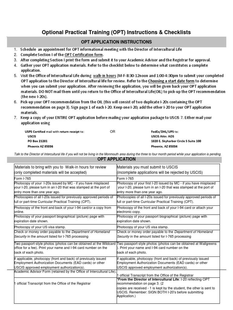 Preparing for optional practical training a comprehensive guide to