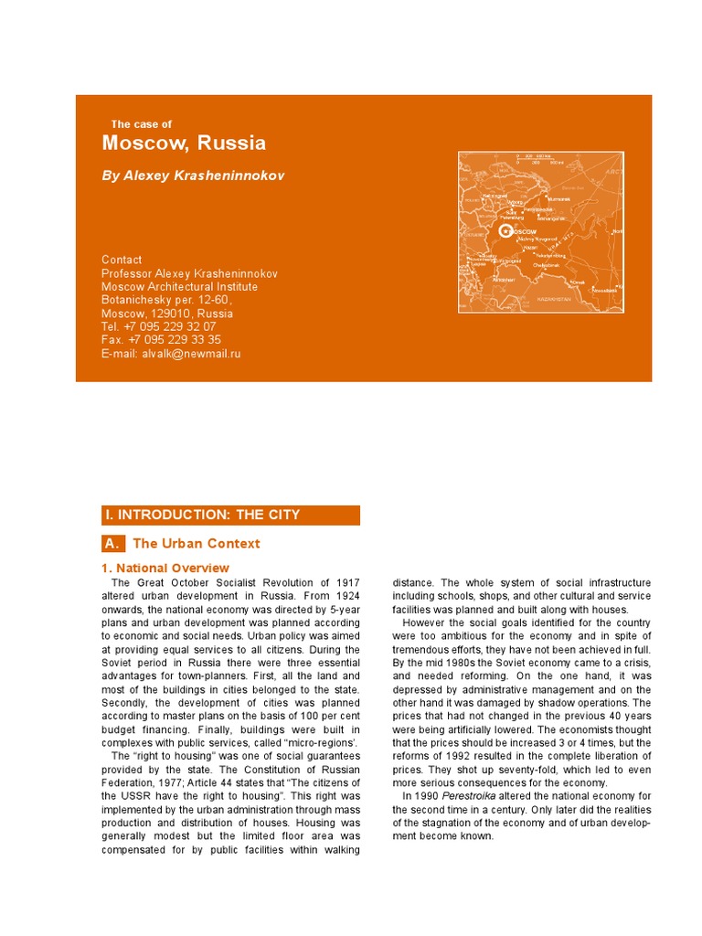 Moscow PDF Cost Of Living Moscow