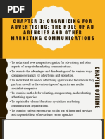 CHAPTER 3 - Organizing For Advertising The Role of Ad Agencies and Other Marketing Communications