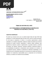 Arte 2020 I, Vanguardias