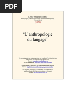 Anthropologie Du Langage