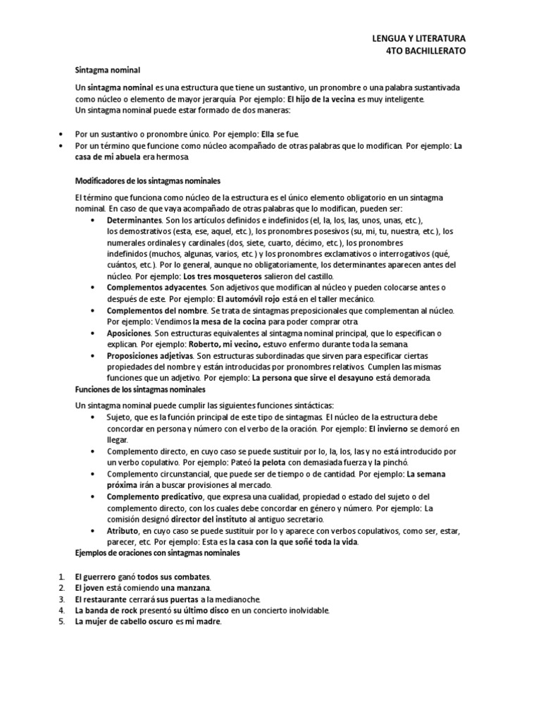 Lengua y Literatura | Descargar gratis PDF | Verbo | Asunto (gramática)