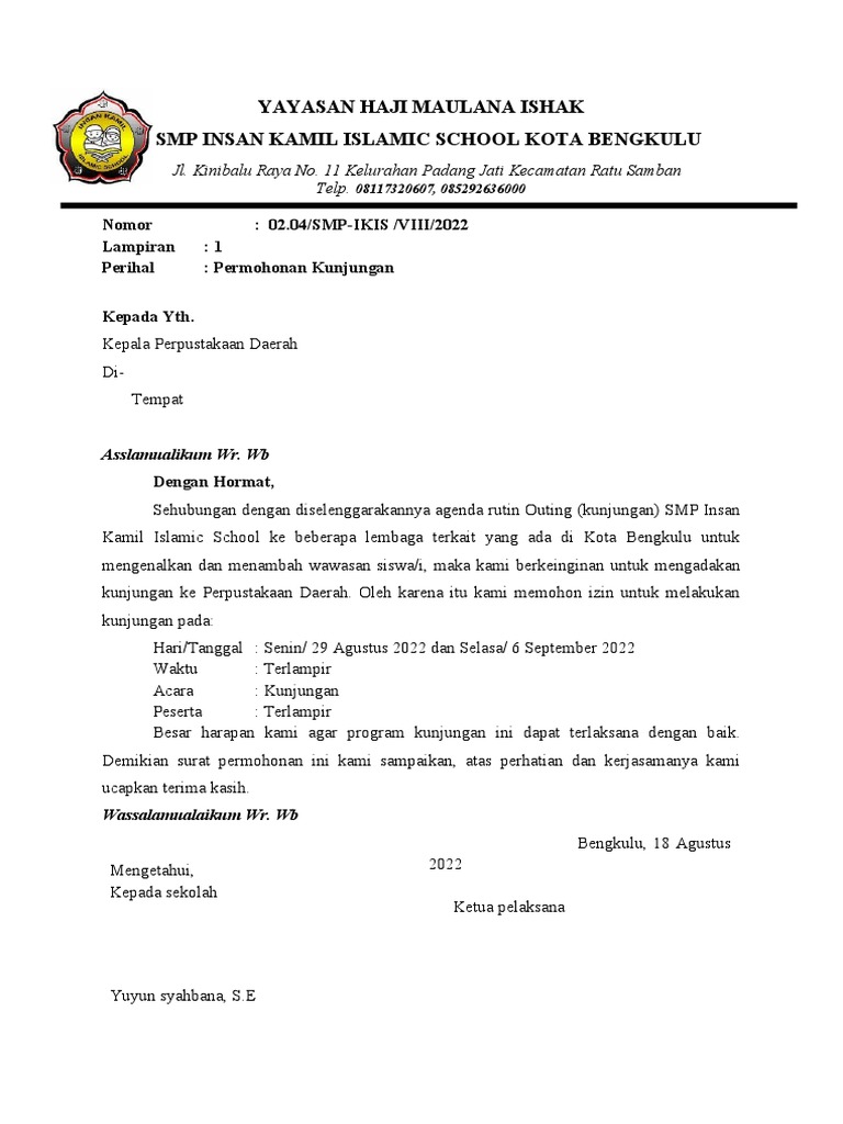 Surat Kunjungan Pusda | PDF