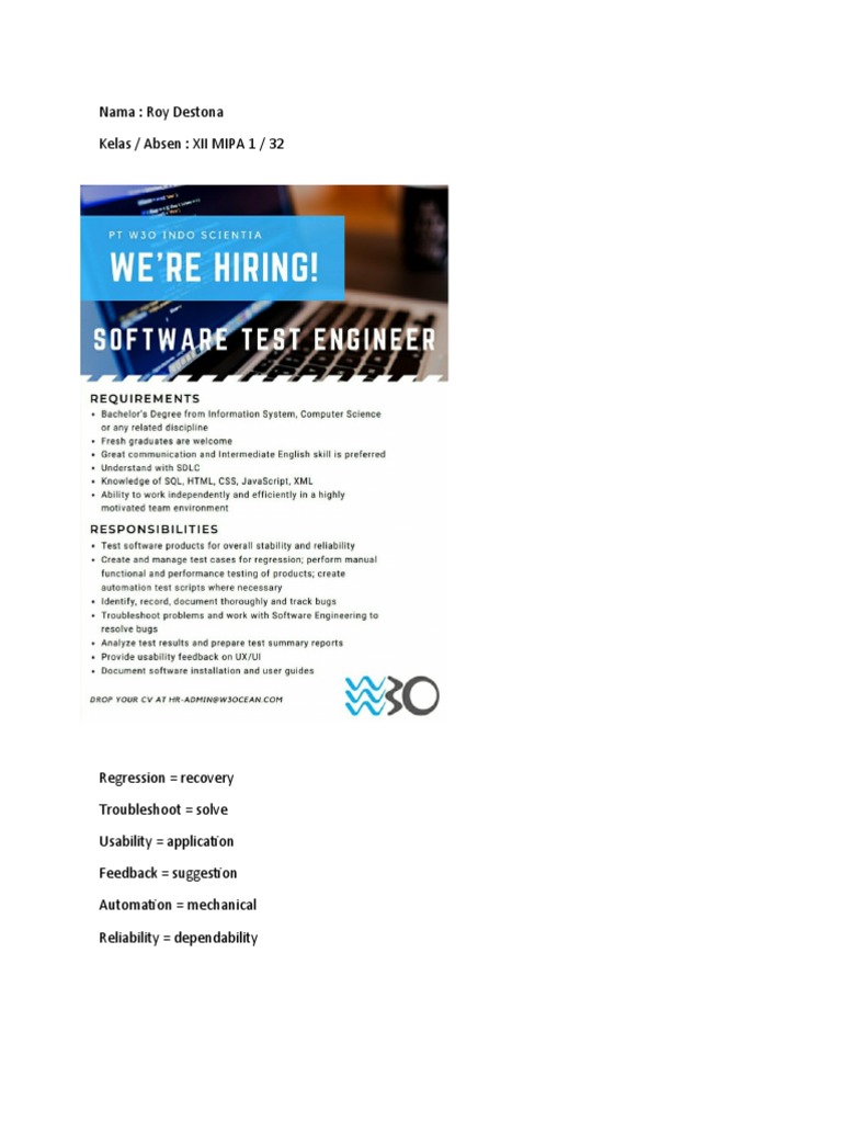 Job Vacancy+Application Letter | PDF | Career & Growth