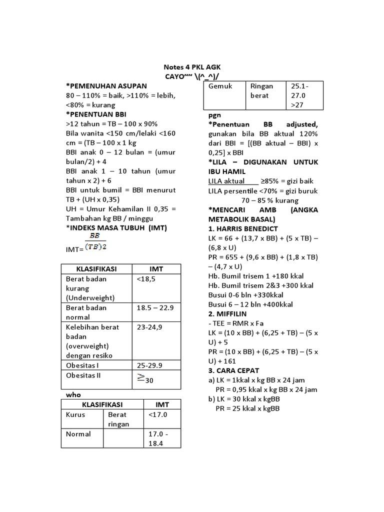 Estimasi Berat Badan dengan LILA | PDF