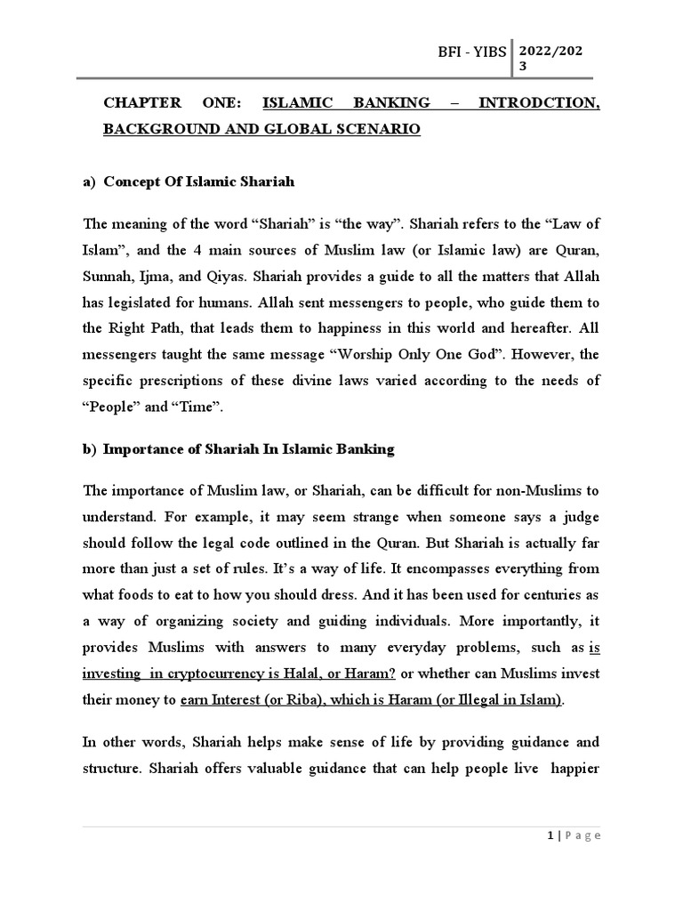 Chapter One To Three of Islamic Banking | PDF | Islamic Banking And ...