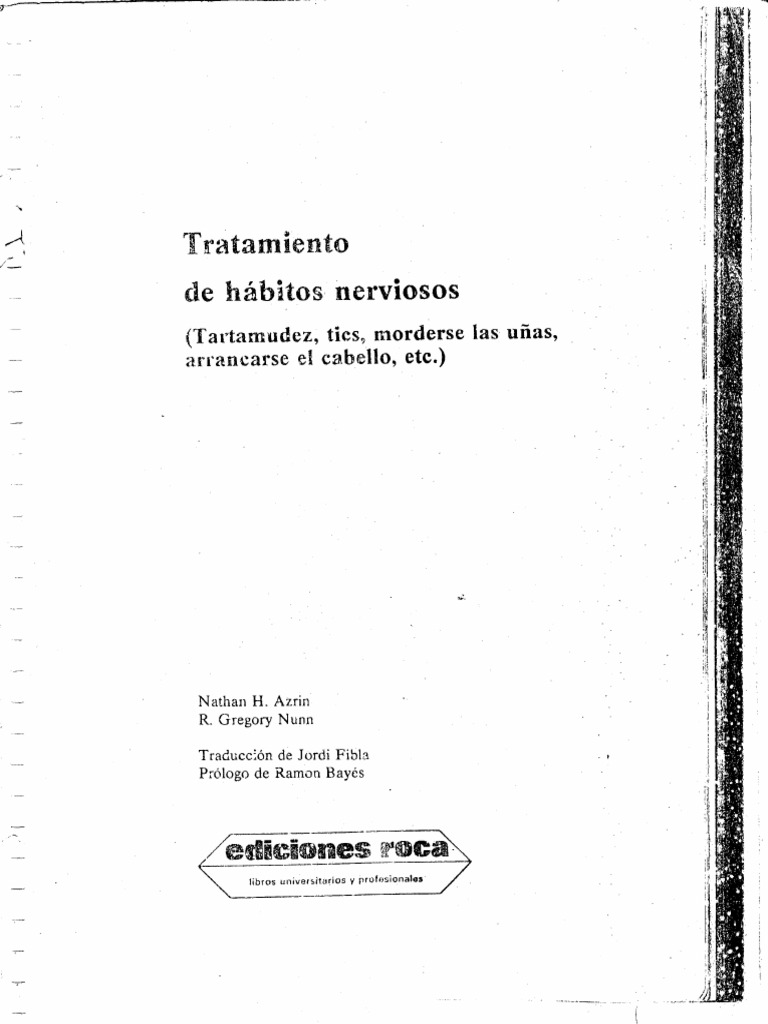 Tratamiento de Habitos Nerviosos - Azrin y Nunn | PDF