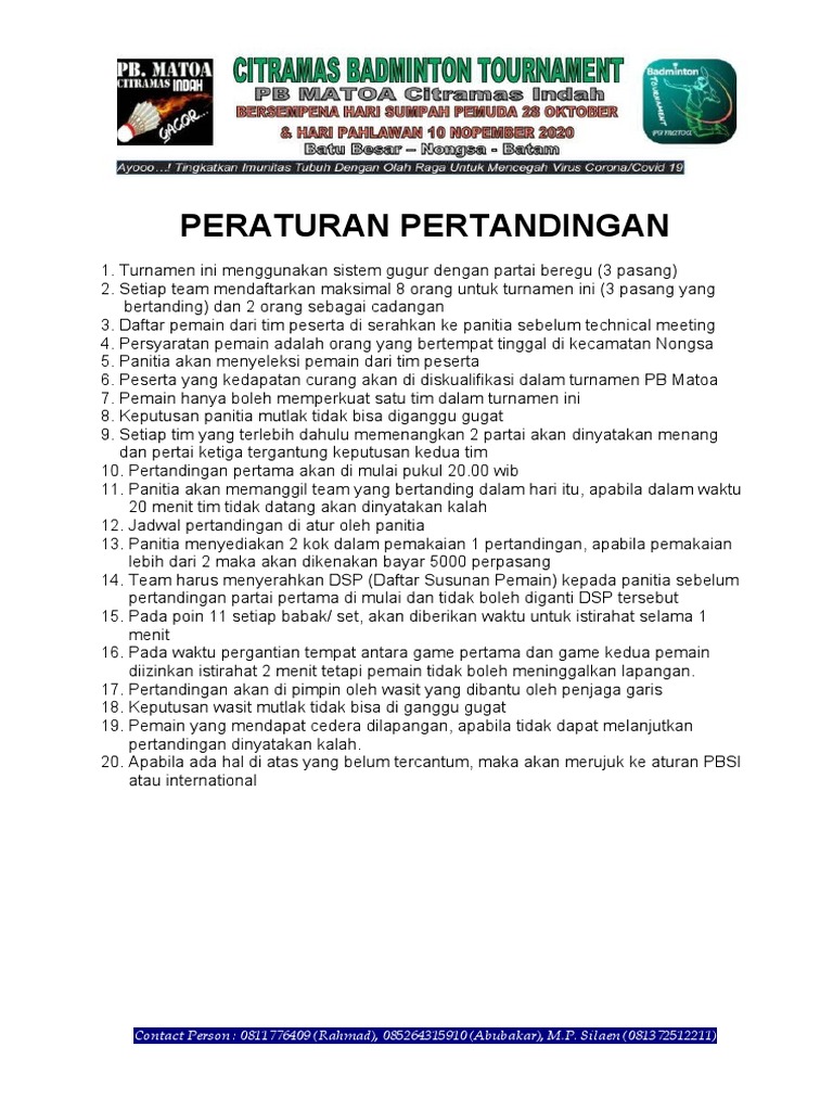 Aturan Pertandingan Pdf
