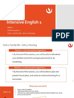 Intensive English 1: Week 2 Online Session 2 Unit 2: Family Life - Unit 3: Housing