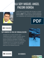 Miguel Angel Pacori Borda, minero de 37 años en proceso de formalización