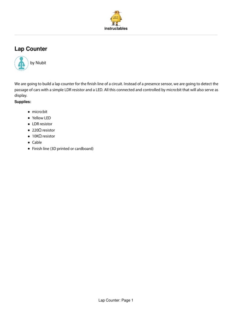 Lap Counter PDF Resistor Equipment