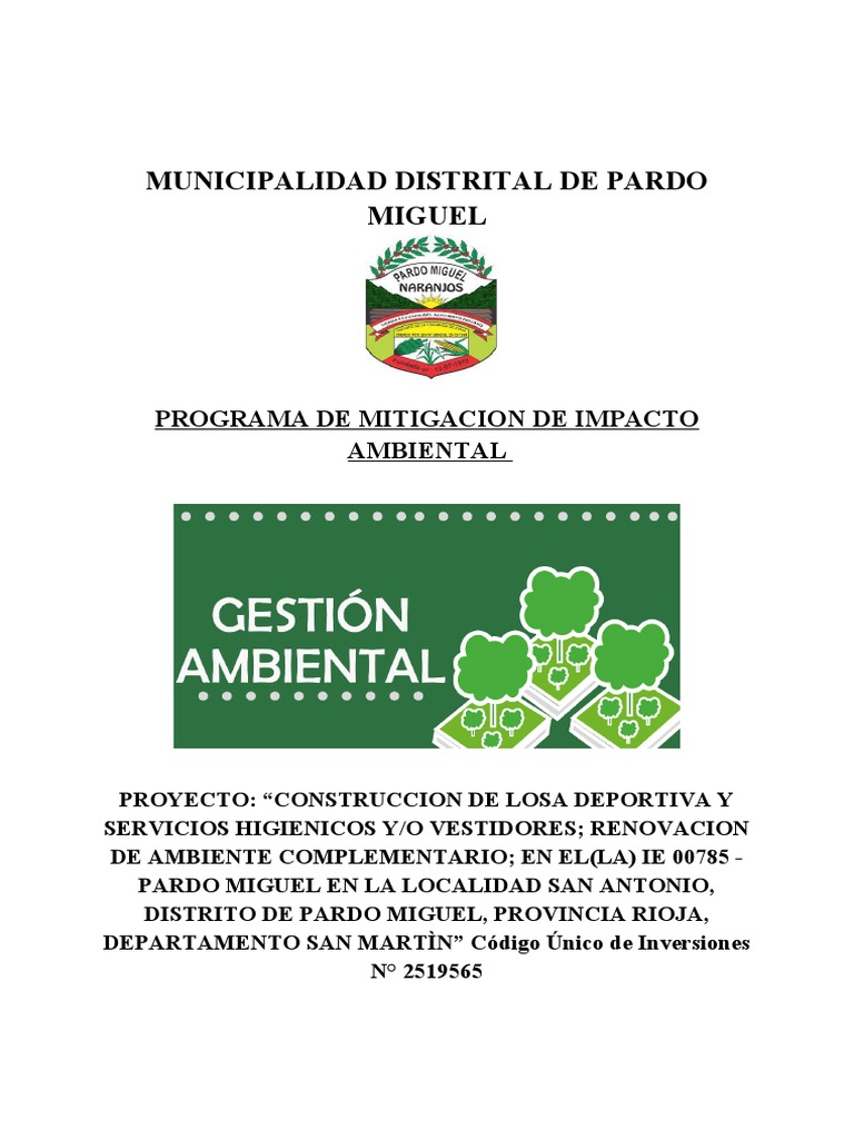 Mitigación de Impacto Ambiental en Pardo | PDF | Residuos | Entorno natural