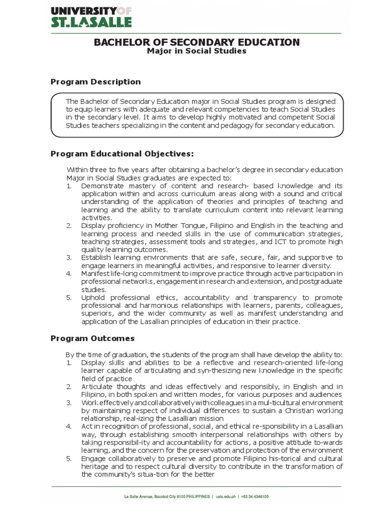 8.BSEd Major in Social Studies PDF Teaching Method Social Sciences