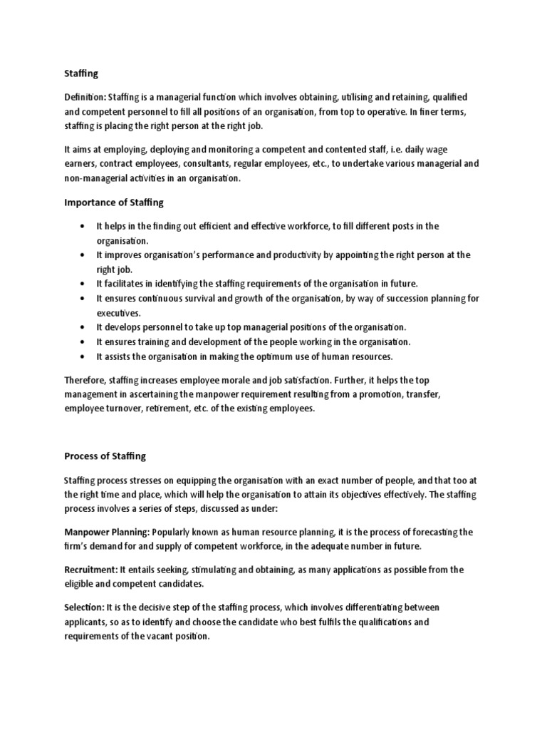 Staffing PDF Human Resources Employment