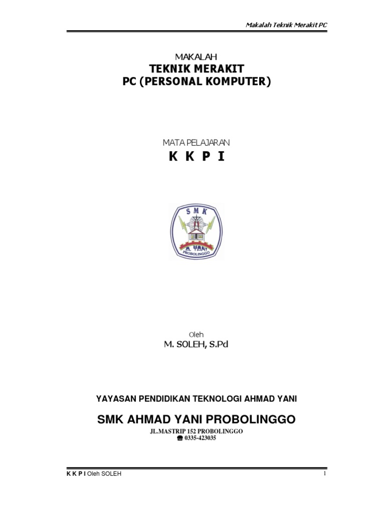 MAKALAH MERAKIT PC PDF