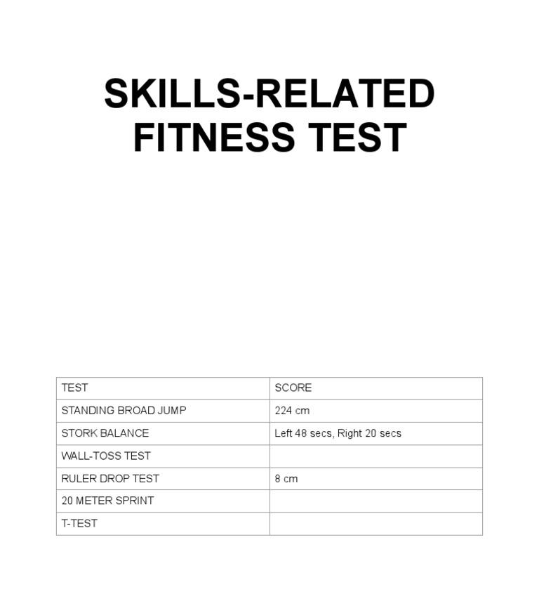 Athletic Skills Assessment | PDF