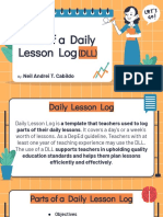 Parts of A Daily Lesson Log (DLL)