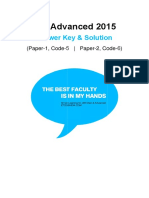 JEE Advanced 2015 Answer Key & Solution (Paper 1, Code 5