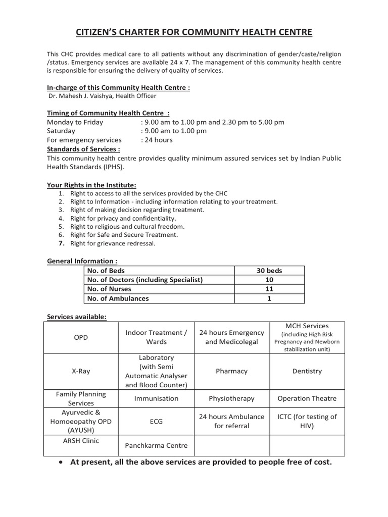 CH CHC PHC SubCenter PDF