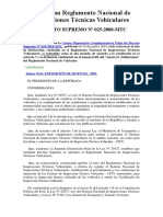 Decreto Supremo #025 2008 MTC Centros de Inspección Técnica Vehicular