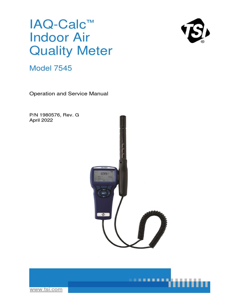 TSI, IAQ Meter For Model 7545 PDF Legal Liability