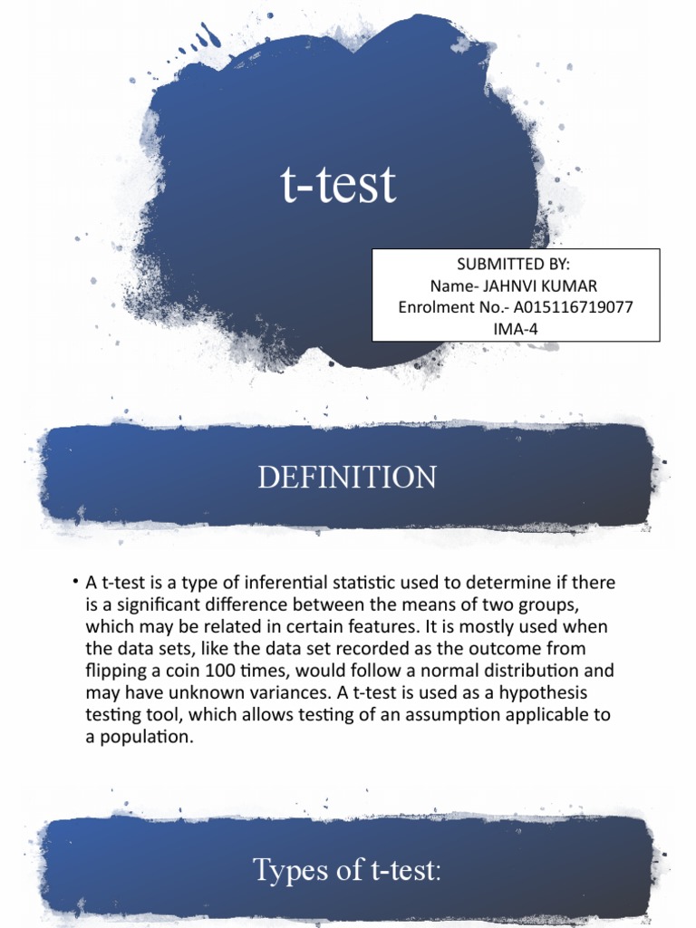 Understanding t-Test: Types and Calculations | PDF | Student's T Test ...