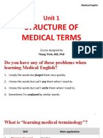 Anh Van Thang Trinh - Medical English - Unit 1 - Word Structure