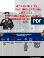 Laporan Harian Ops Bina Kusuma Jaya 2022 Polsek Tanjung Duren 04 September 2022
