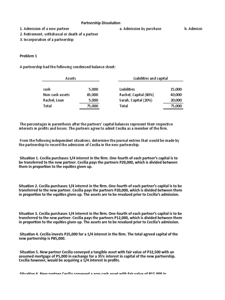 Partnership Dissolution Pdf Partnership Goodwill Accounting