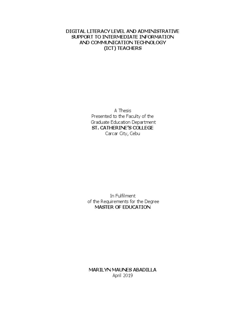 Digital Literacy & Support for ICT Teachers | PDF | Educational ...