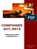 Exemptions Under Companies Act