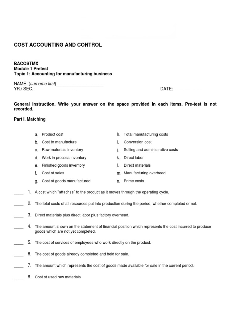 Cost accounting and control pdf